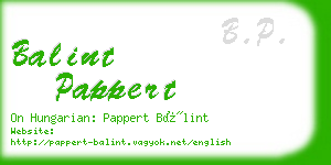 balint pappert business card